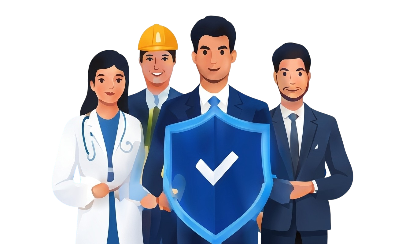Group of professionals protected by insurance