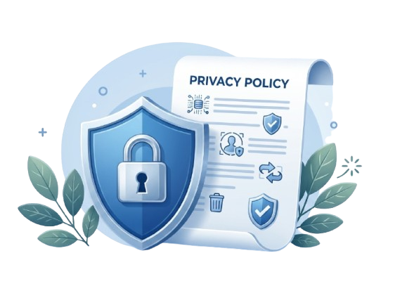 Privacy policy shield and document illustration